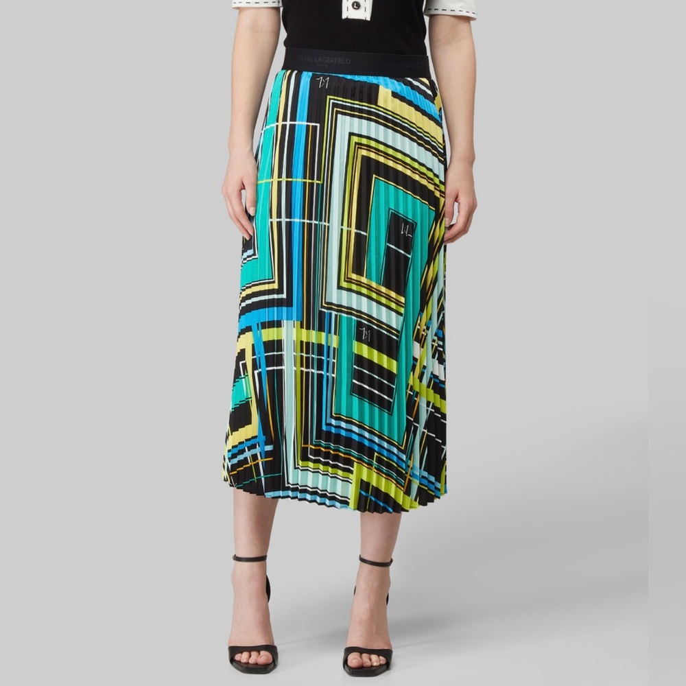 KARL LAGERFELD Women’s Printed Pleated Skirt - Size S